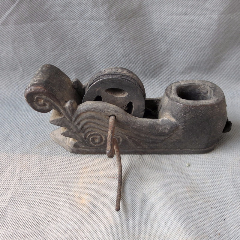 老墨斗黄杨木船形墨斗老木工工具清代老墨斗异形墨斗