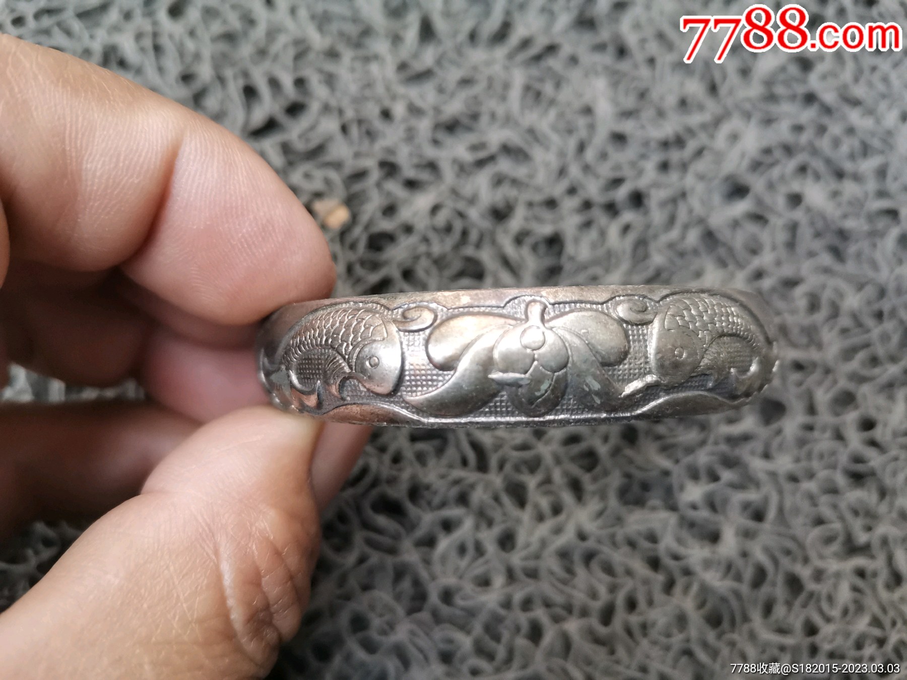 云南少数民族戴的手镯双鱼花_价格70元【海燕收藏品】_第1张