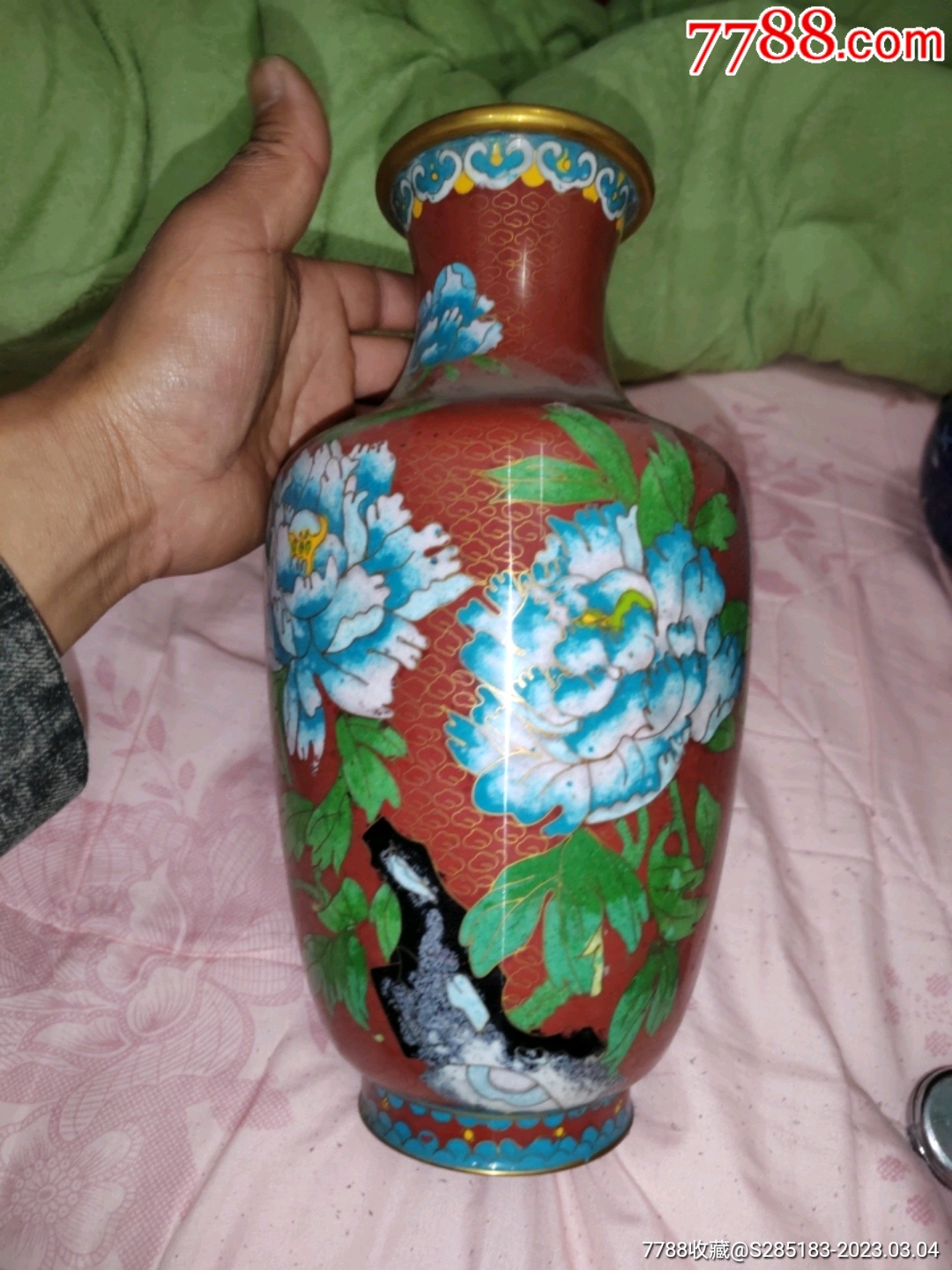 七八十年代(景泰蓝花瓶)一件,品好_价格50元_第1张