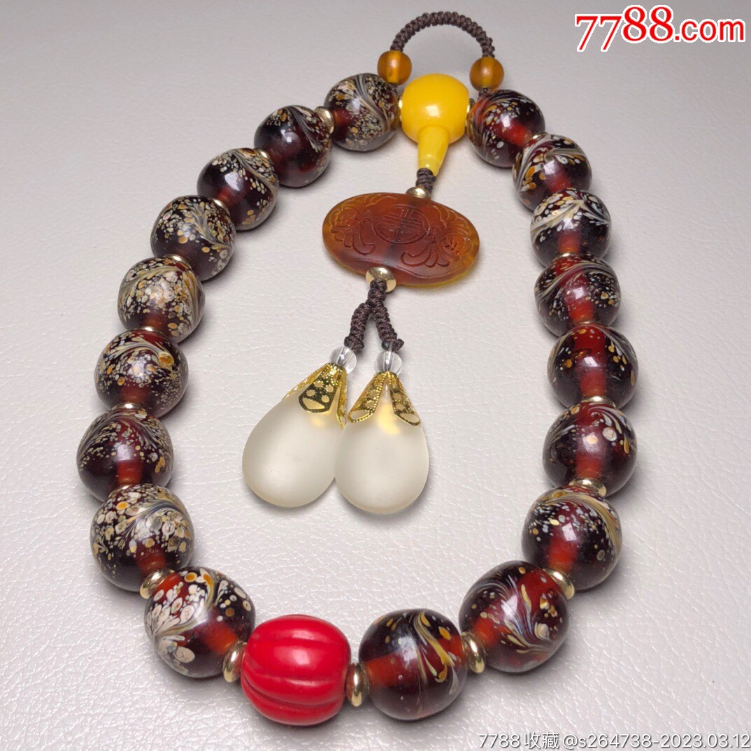 老琉璃凤尾十八子佛珠手持尺寸约:20毫米琉璃自古以_价格299元_第1张