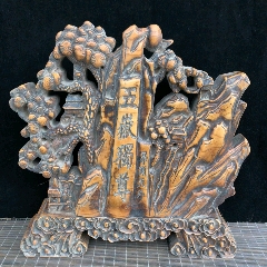 ◎古道具 庵々◎江戸時代 木彫木造截金玉眼細工目【妙見菩薩坐像】能勢