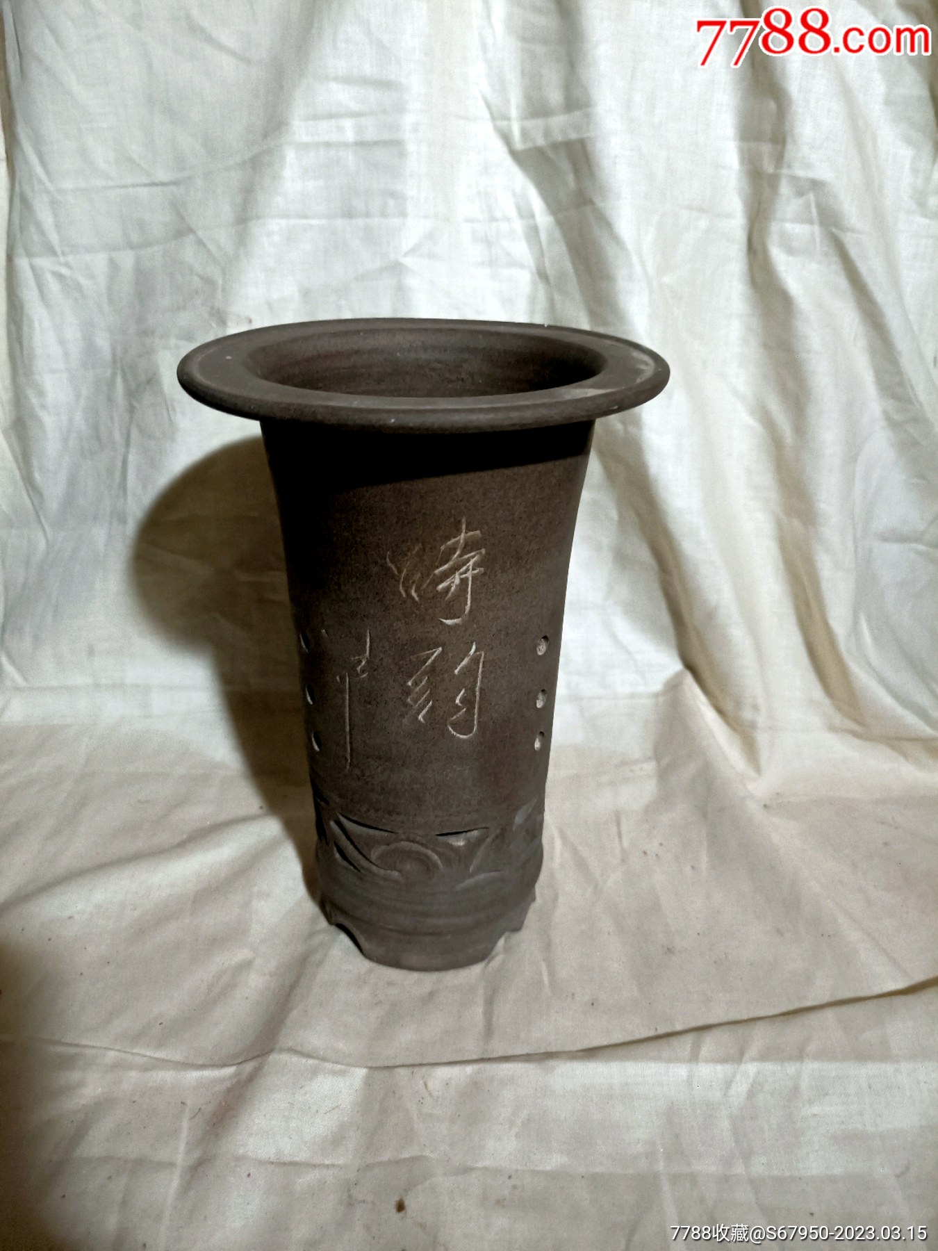 名家紫砂,七十年代老紫砂花盆,手工制作,_价格12元_第1张