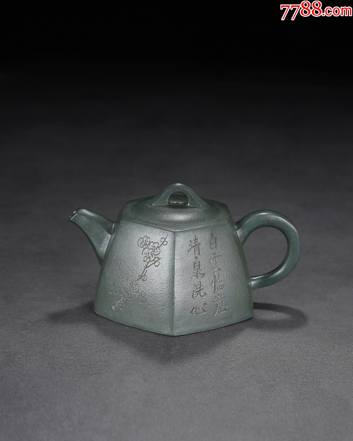 3【民国绿泥六方紫砂壶】早期旧藏精品珍藏低价格拍卖-价格:188元-au3