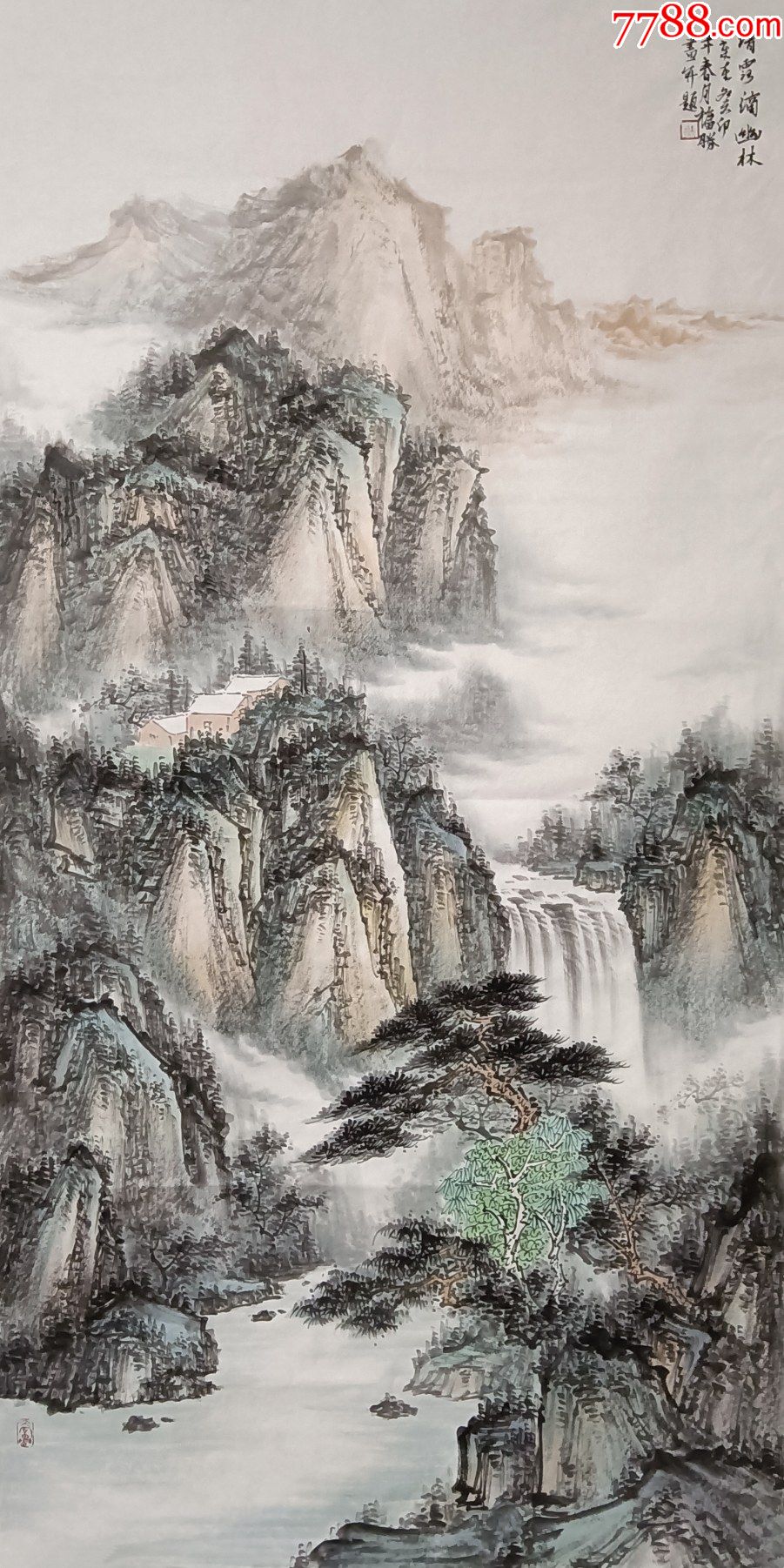 【保真】徐坤胜弟子,知名画家徐福胜作品_山水国画原作_亦风斋书画