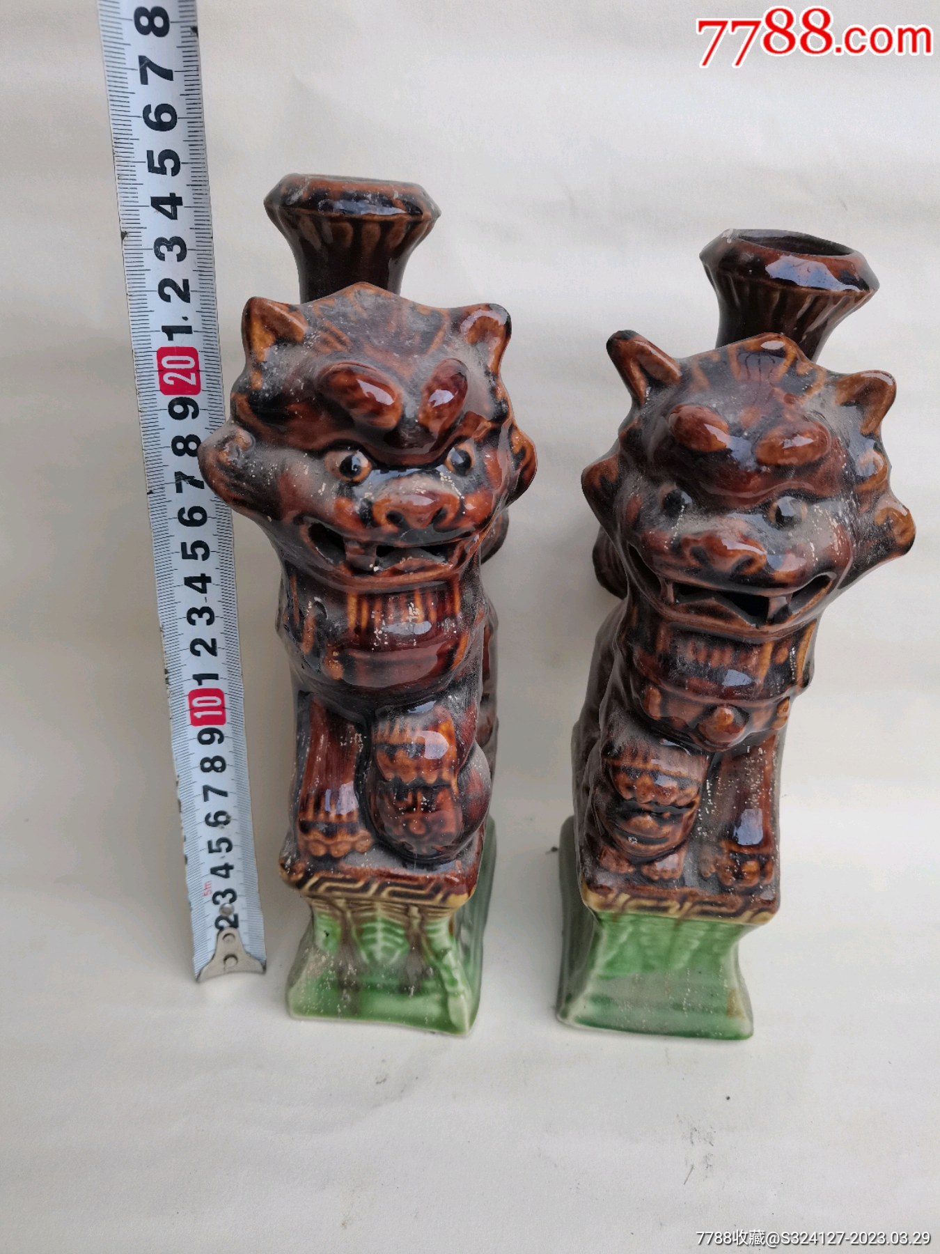 文*狮子烛台一对_价格50元_第1张