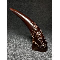 牛角雕刻摆件牛角