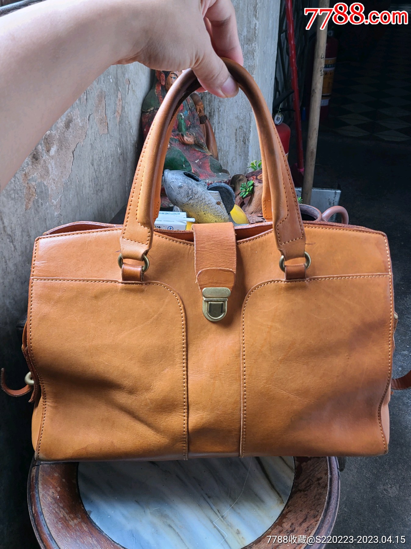 私人订制纯手工羊皮男装手提包