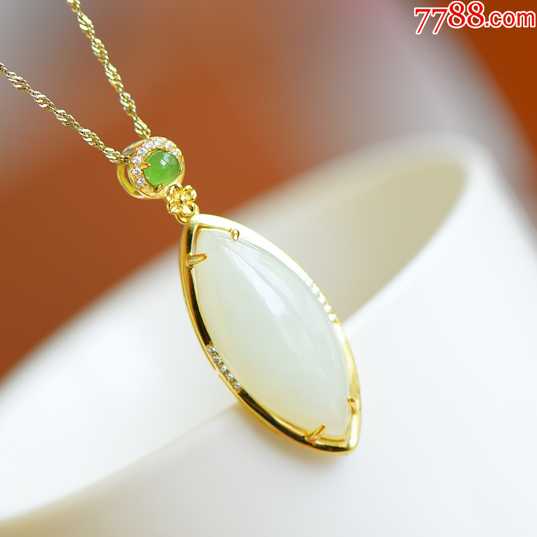 s925银镶和田玉吊坠【编号】0267-2#【规格】12×28_价格138元_第1张