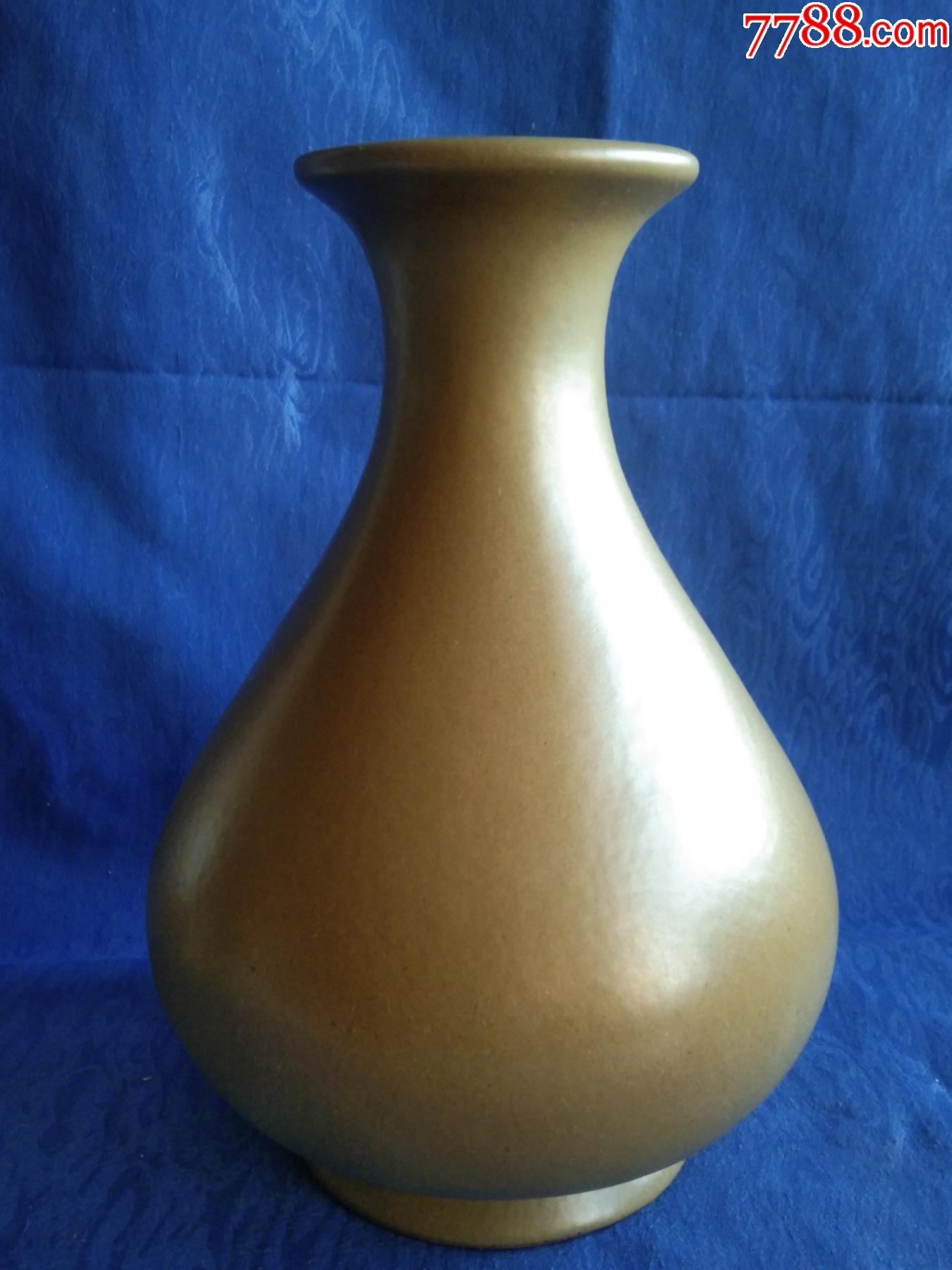 70年代淄博瓷茶叶末釉花瓶摆件