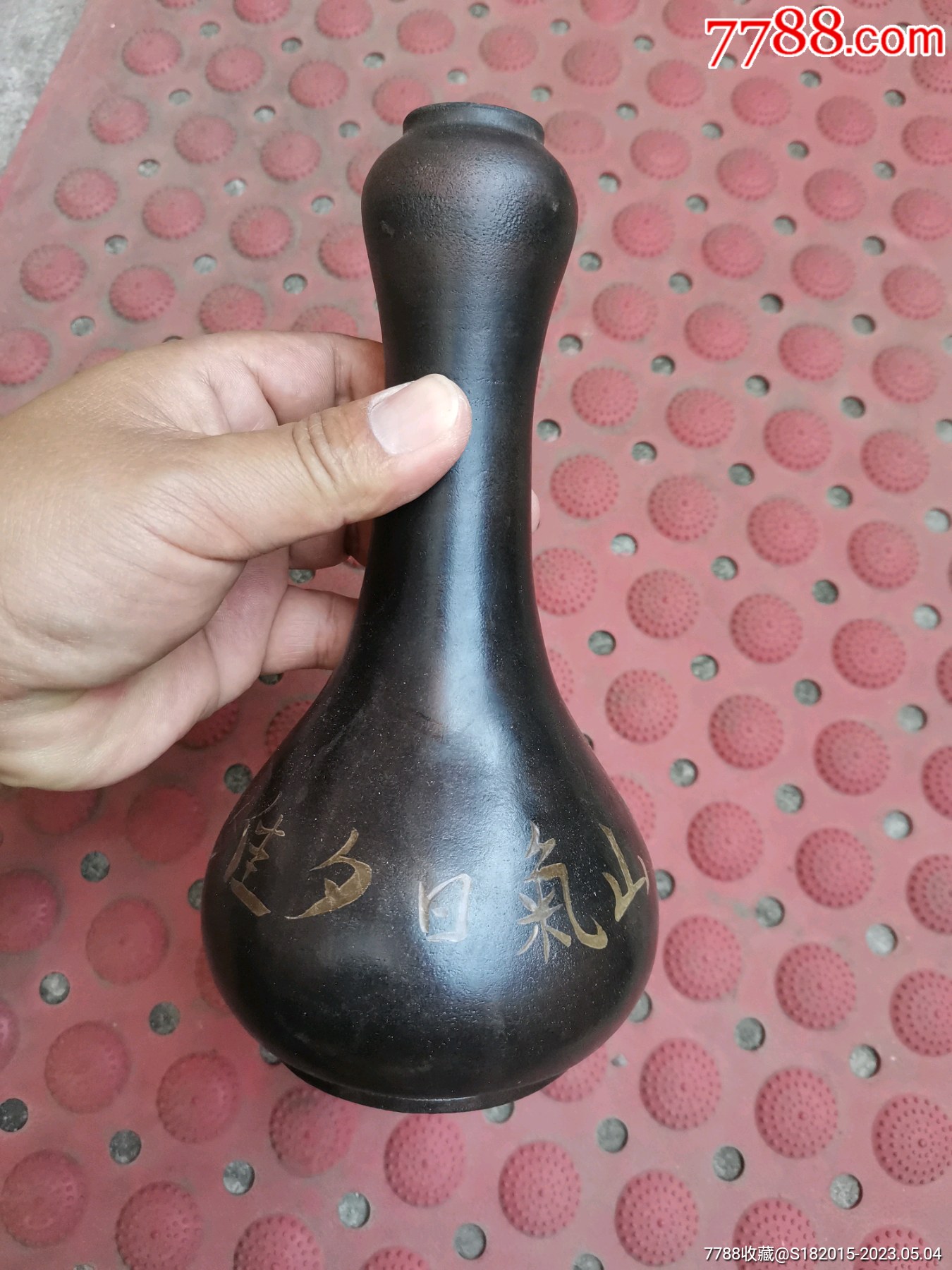 云南建水黑陶花瓶一个_黑陶_图片价格_收藏价值_7788落地钟收藏