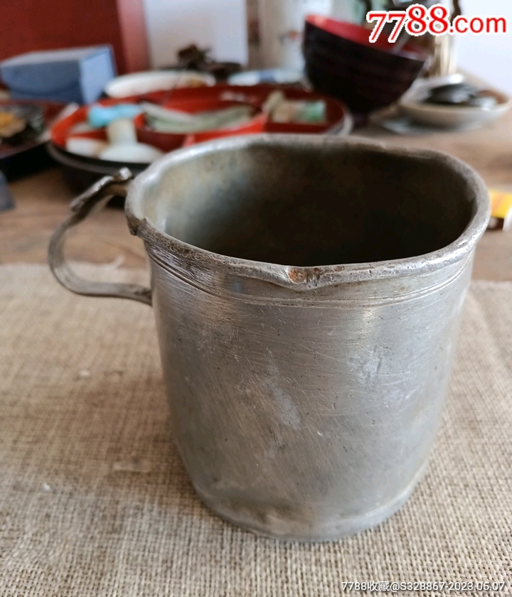 民国时期云南个旧纯锡口缸_锡壶/锡器_图片鉴定_收藏价格_7788铜镜