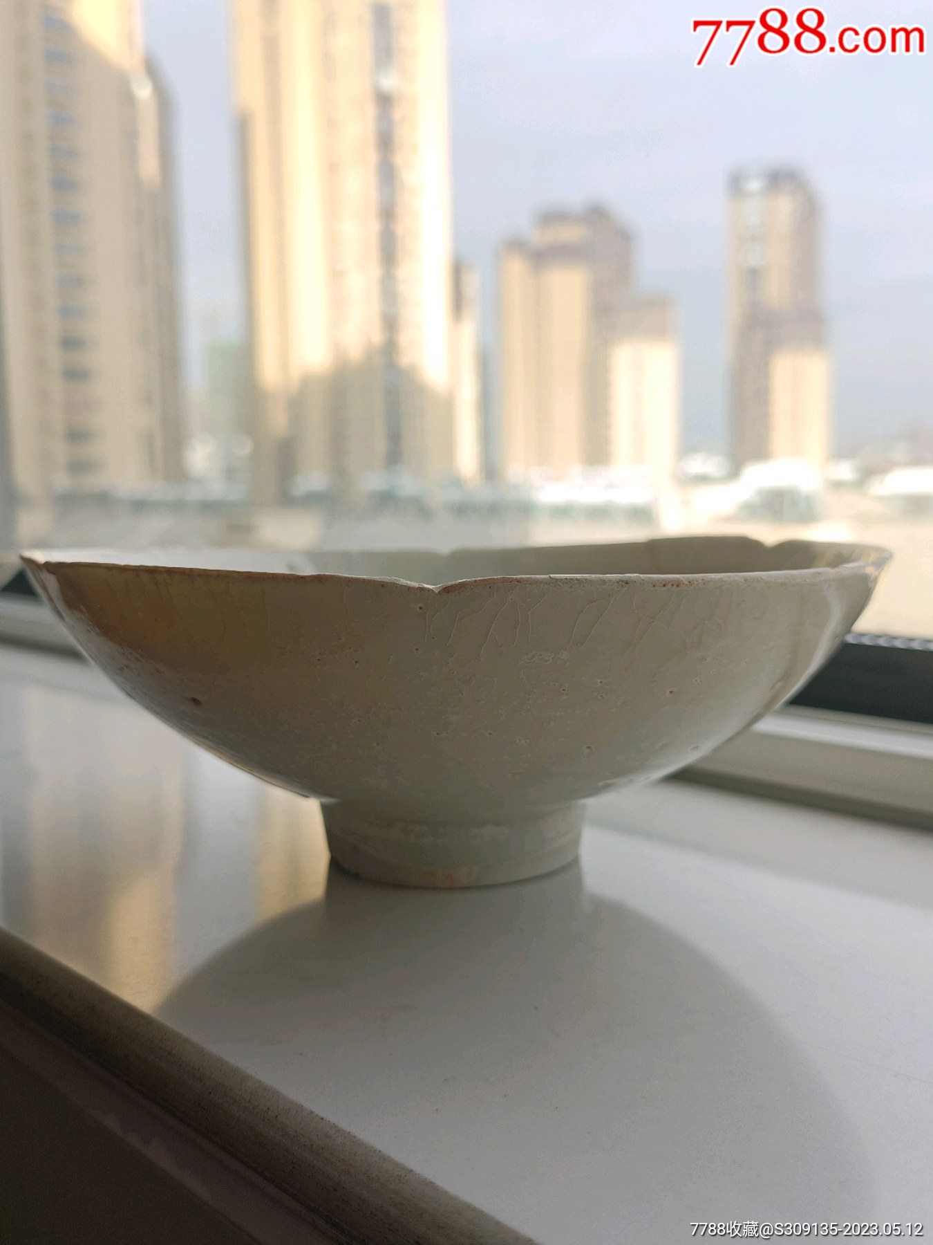 大开门宋代湖田窑六缺葵口碗薄如纸极薄胎细腻包浆老道器型有力非常