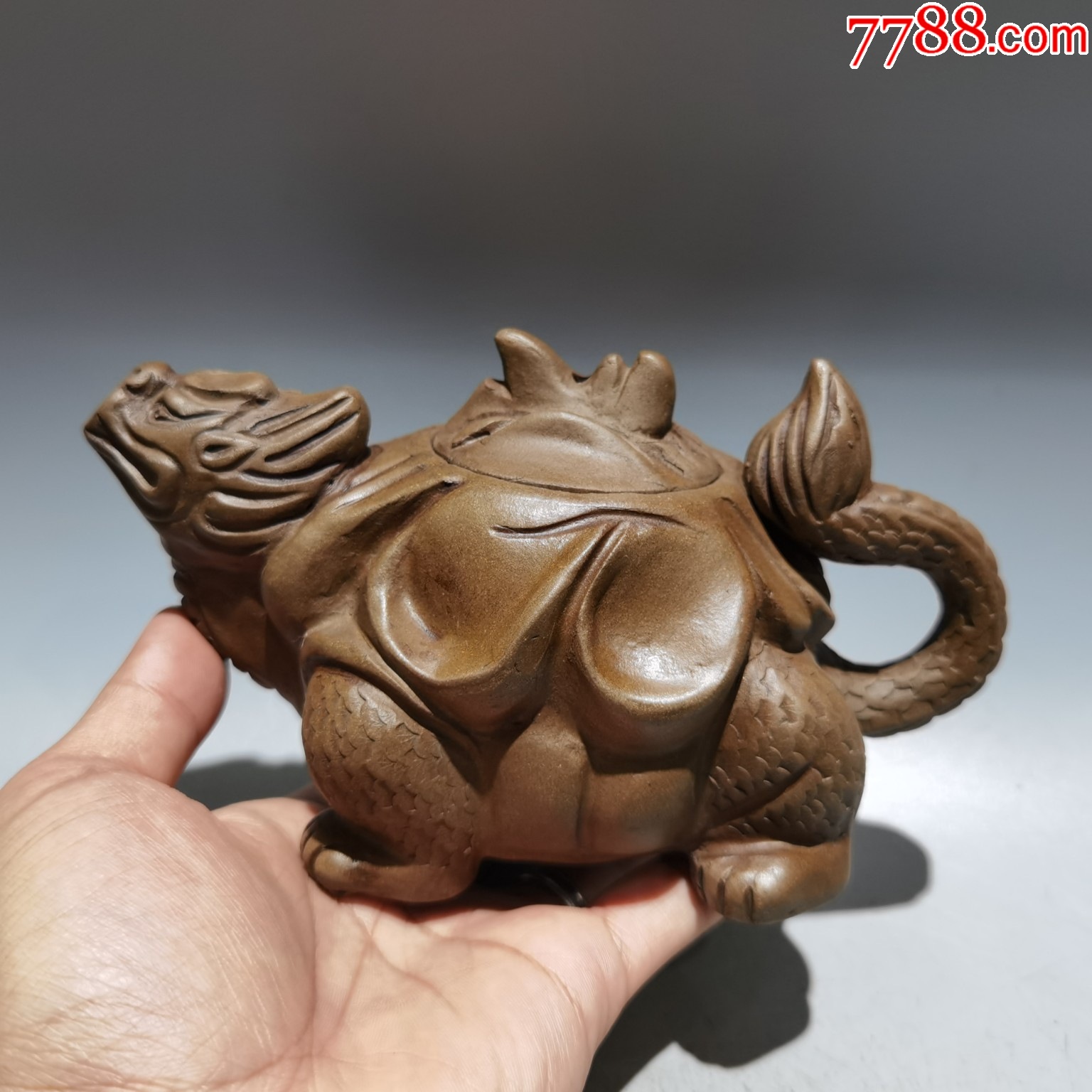 放漏e段泥龙龟紫砂壶早期旧藏精品珍藏低价格拍卖