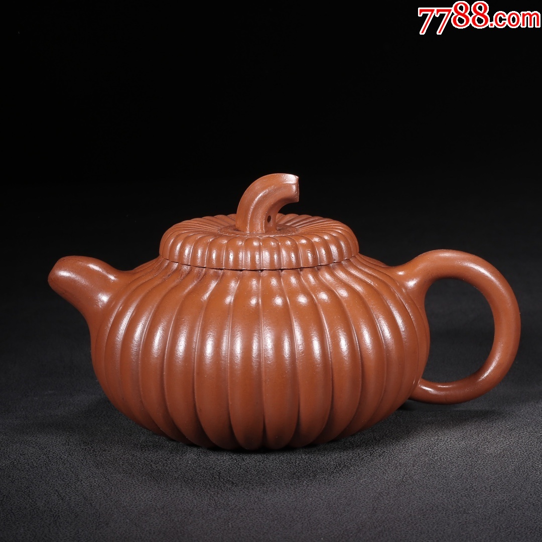 e【朱泥筋纹茄段紫砂壶】早期旧藏精品珍藏低价格拍卖_价格158元_第1