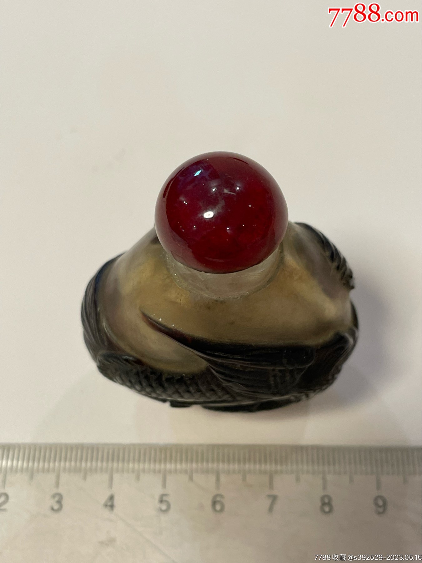 民国老琉璃套料鼻烟壶