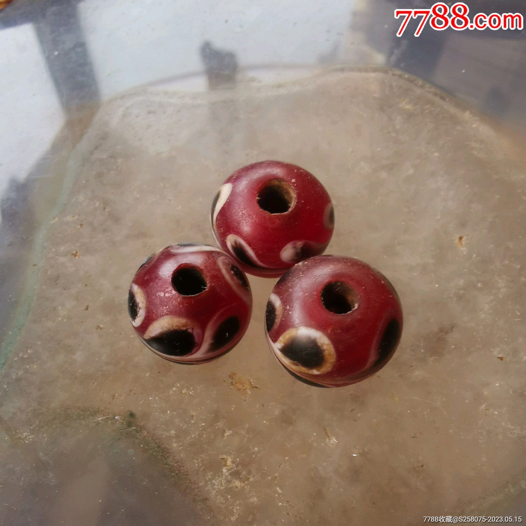 红棕色凤眼珠(三颗)_琉璃珠/球_嘉禾古玩【7788收藏__收藏热线】