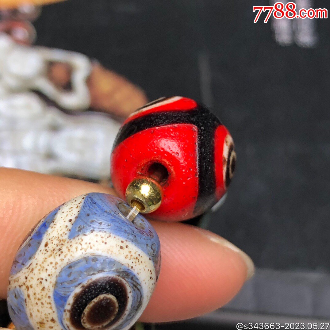 土耳其老琉璃两眼天珠手链尺寸1614毫米12颗琉璃