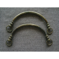 g3680清代精美白铜葫芦头壶梁,做工精美