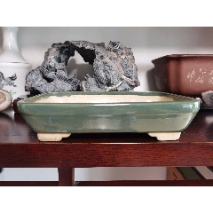 民国绿釉水仙盆