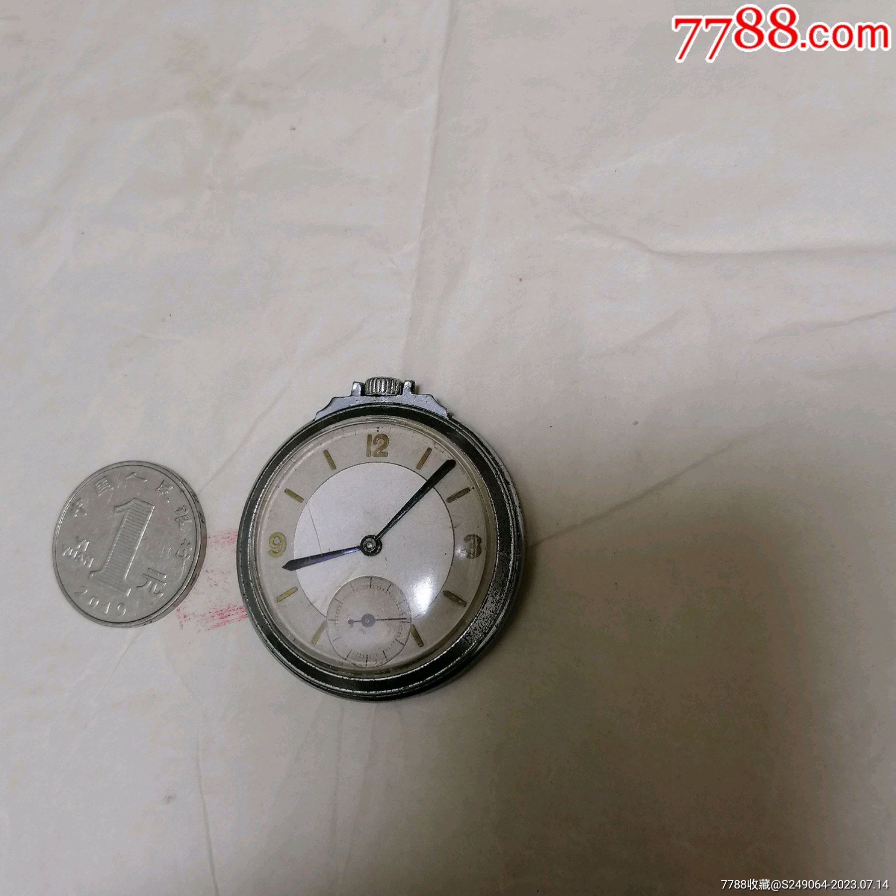 不知啥品牌的老怀表，整体品相不错，打理一下会走时准，包真_怀表/挂表_古旧老物件【7788收藏__收藏热线】