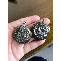 5品￥60099老银烧蓝挂件_五品以下￥40099清代老银九老八仙8品￥1