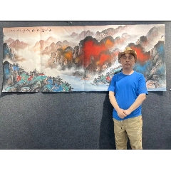  strong>李川浦,山水精品三副,12平尺.