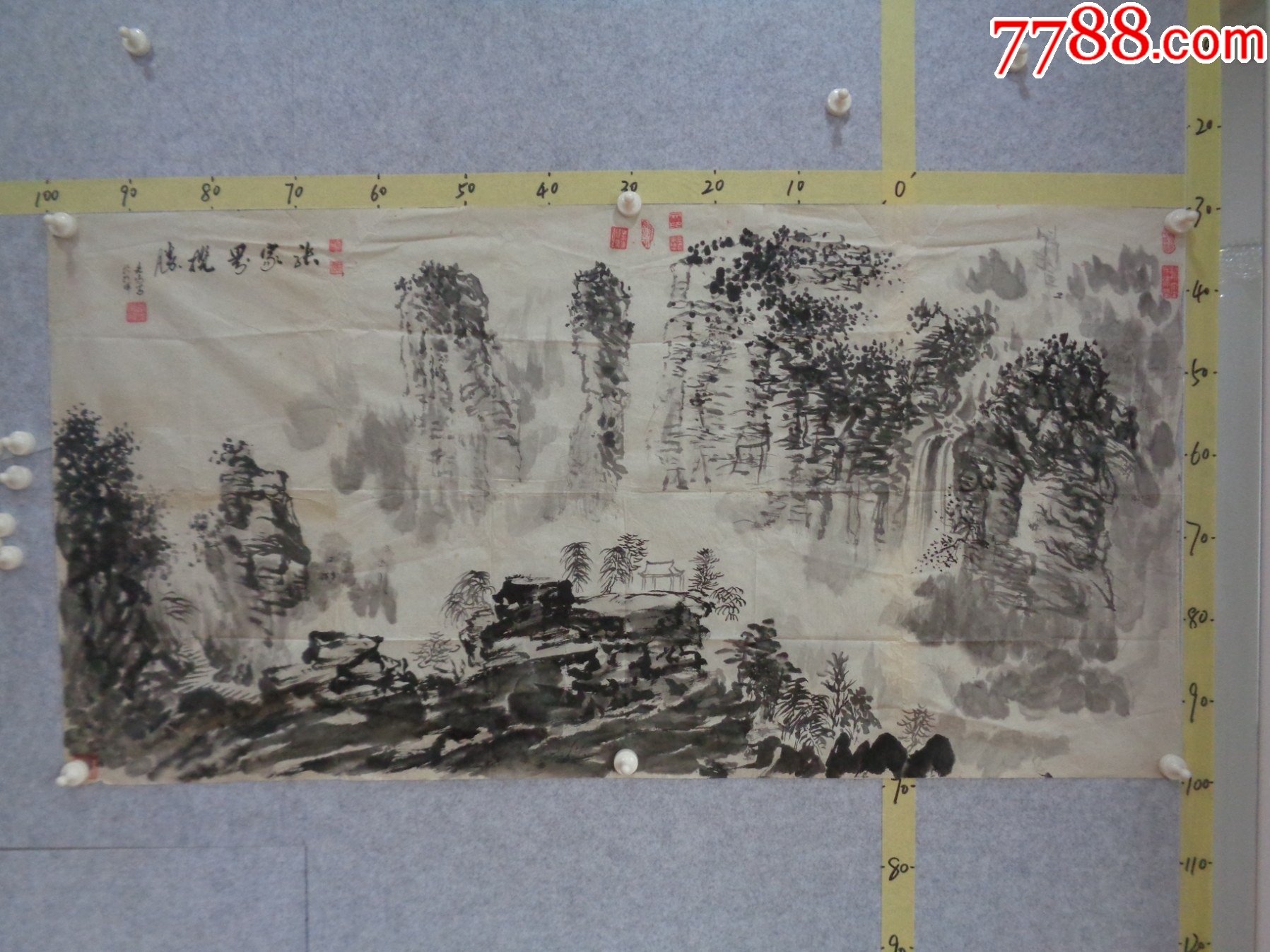 画619,本地一位藏家早年旧藏字画流出,绘画作品一幅(未装裱)_山水国画原作_逸墨书斋【7788收藏__收藏热线】