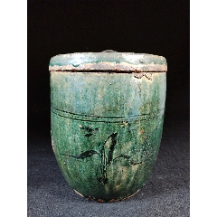 铜官窑绿釉罐图片