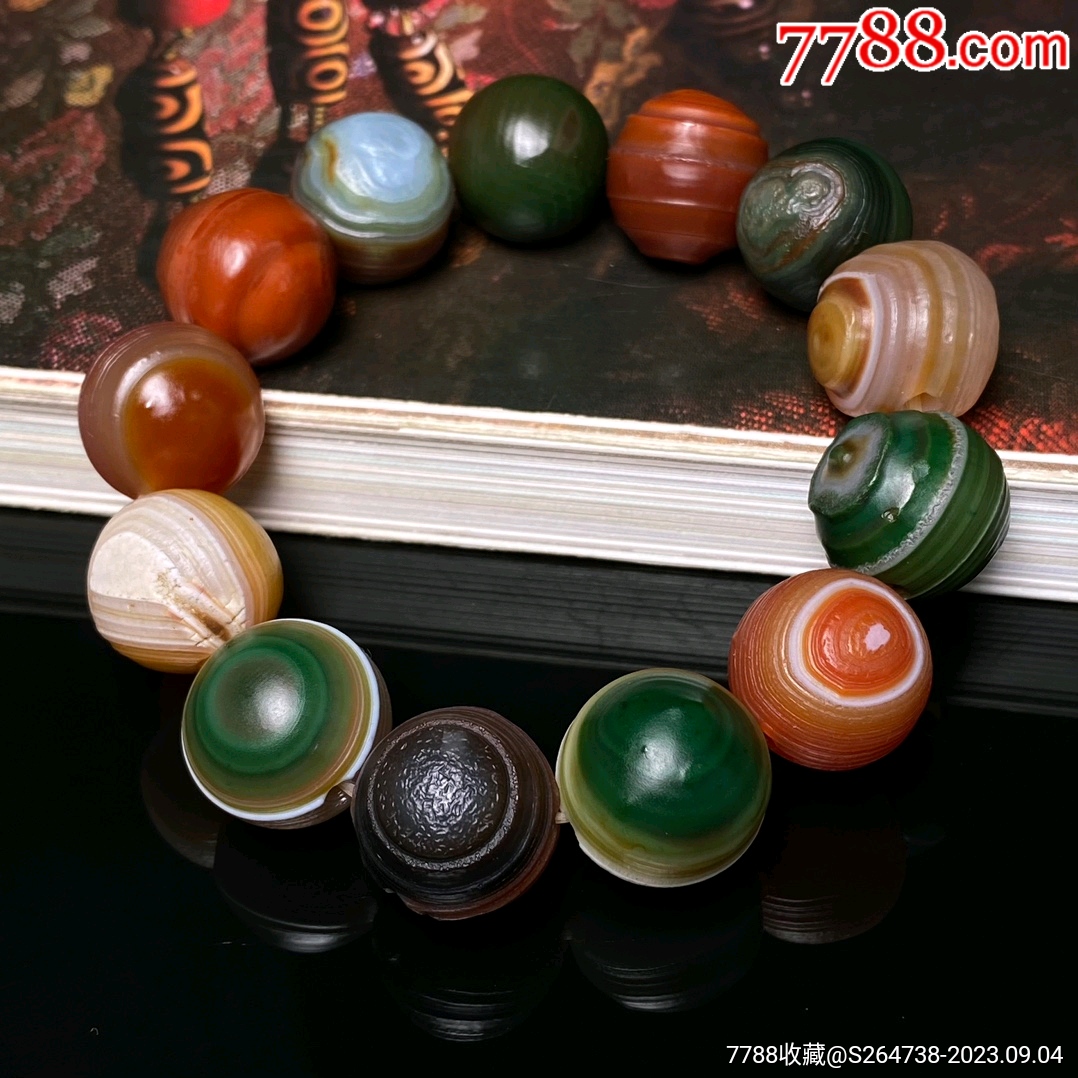 藏区回流老料天然天眼手链尺寸:17毫米*13颗收藏价值:天眼石是地_价格