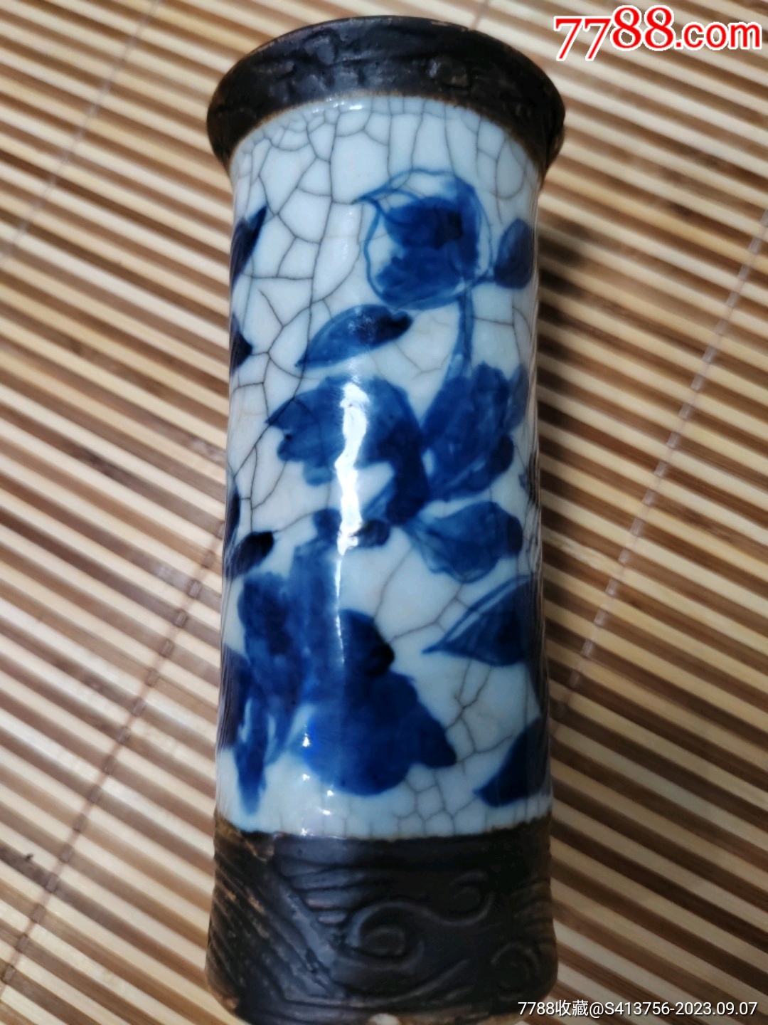 康熙哥釉青花铁骨泥箭筒_价格1700元_第1张