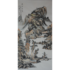 18070cm授权398元放漏中美协会员知名画家刘彦秀作品云海松涛