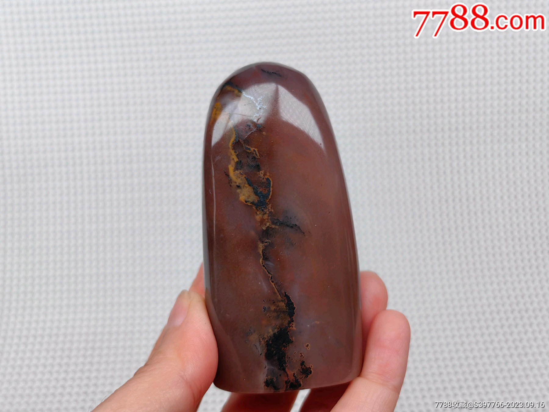 桂林天然鸡血玉随型印章763822厘米