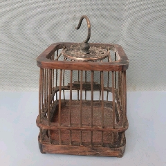 5品￥18899珍藏花梨木镶贝壳带铜挂钩圆蝈蝈笼子,长12厘米宽12厘米
