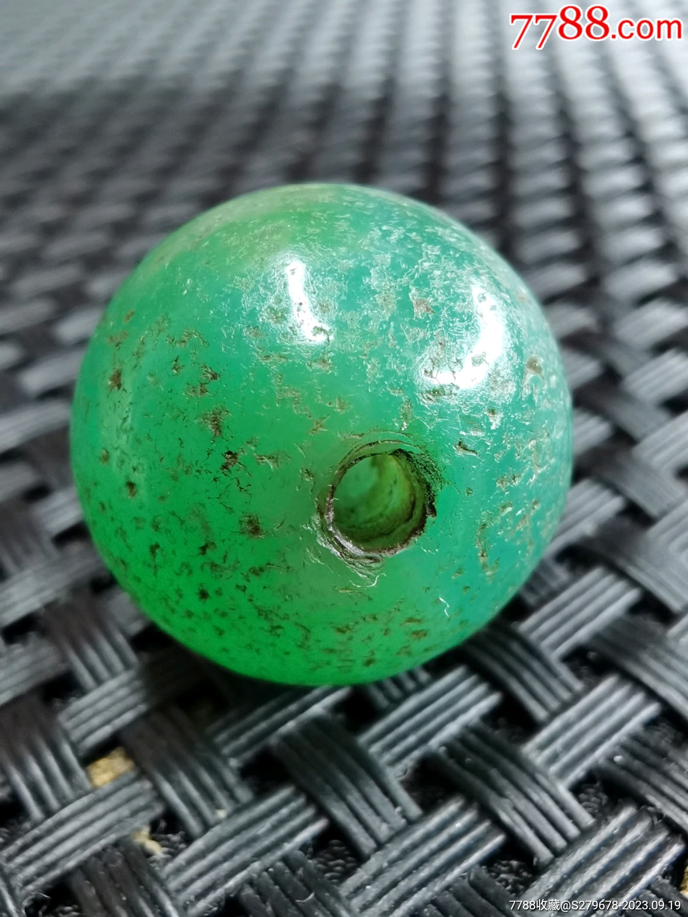 绿玛瑙圆珠佩珠约20mm_价格68元【古韵红山】_第1张