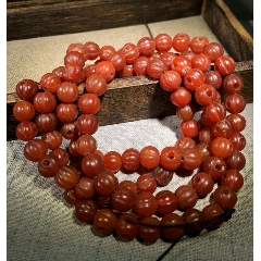 宣化战国红玛瑙108念珠有鉴定