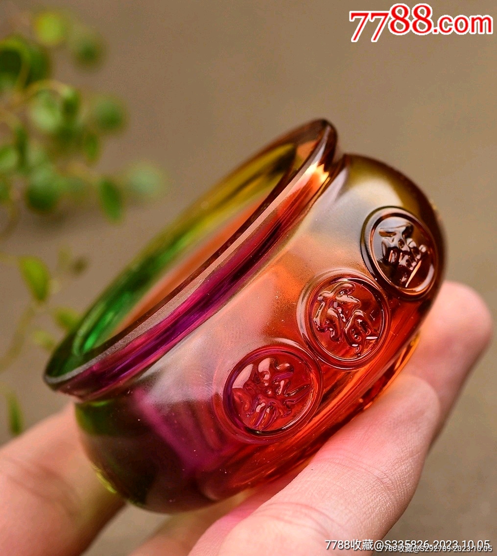 古法七彩琉璃聚宝盆摆件把玩件一枚规格6030mm古法琉璃亦称琉璃是在14