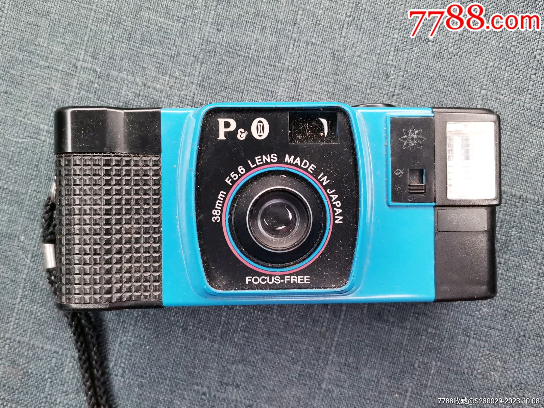 日本poptics202胶片胶卷稀少蓝色老相机古董相机傻瓜相机