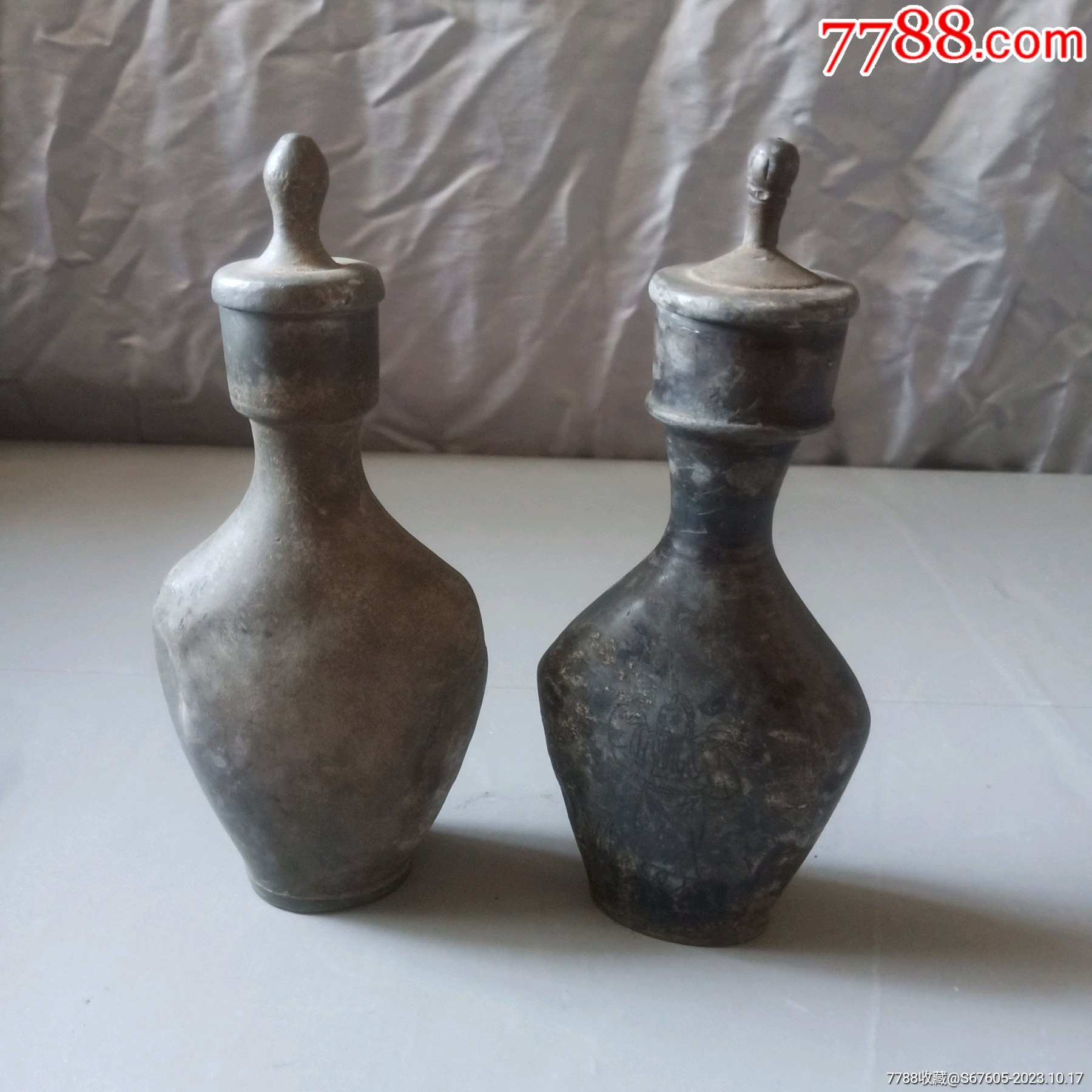 古代奶壶吗可以从顶吸，酒壶锡壶两个合拍_锡壶/锡器_刘新园英【7788收藏__收藏热线】