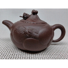 管银芳全手工原矿紫泥鱼化龙400cc紫砂壶z220.