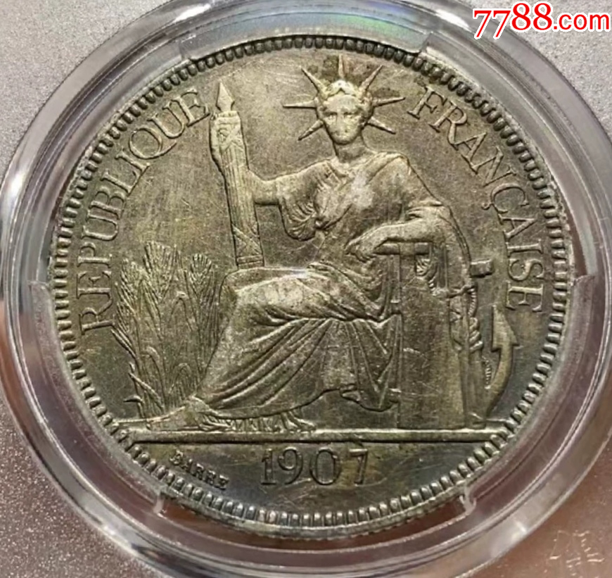 7788收藏__收藏热线>首页>拍卖>银元/机制银币>保粹评au级坐洋1906年1