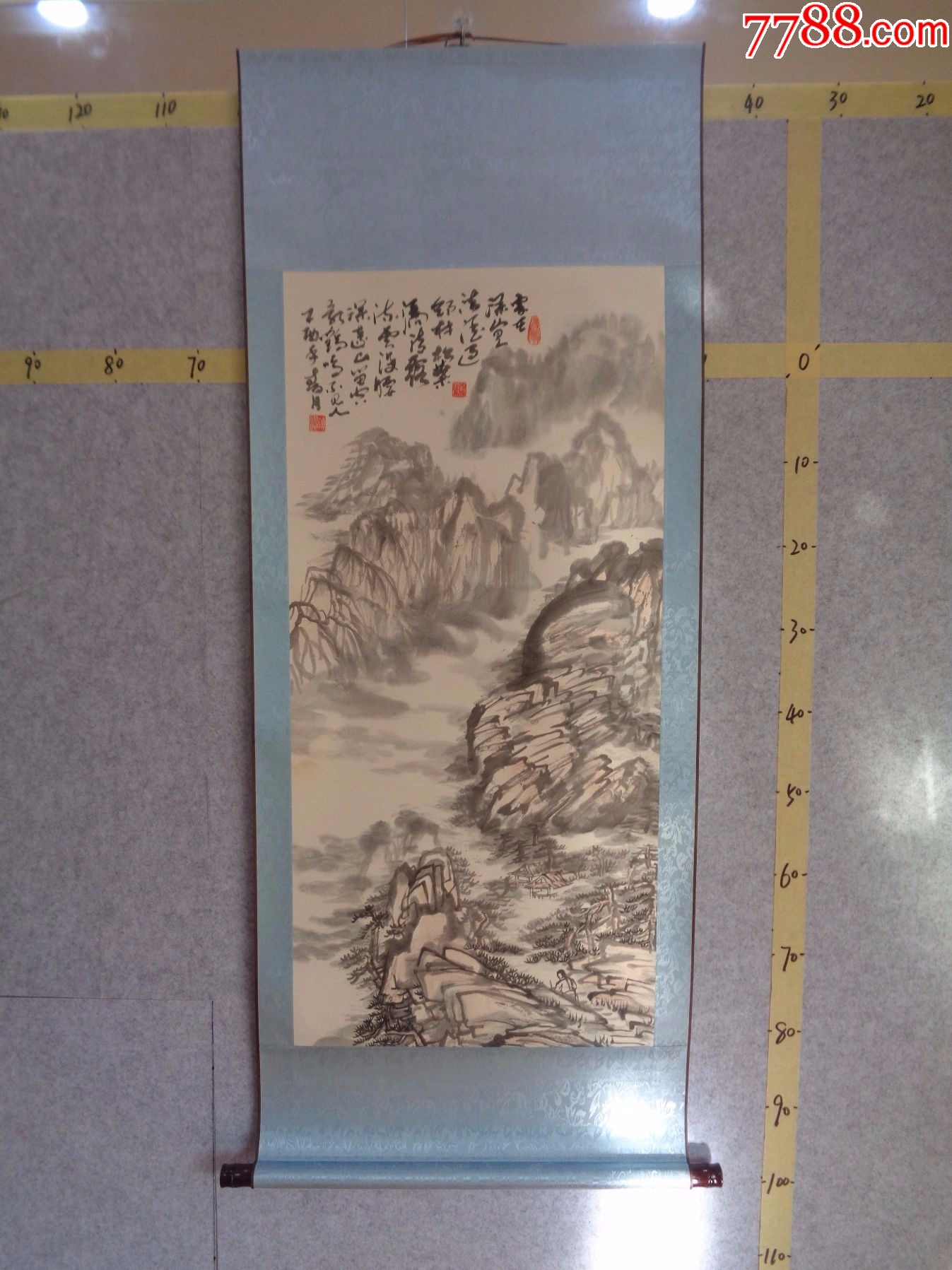 挂152,本地一位藏家早年旧藏字画流出,绘画作品一幅(卷轴装裱)_山水国画原作_逸墨书斋【7788收藏__收藏热线】