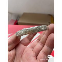 蓮花鯉魚花紋銀手鐲一個重38克左右多帖只收取一份郵資拍多帖劃算(zc35846909)_7788收藏__收藏熱線