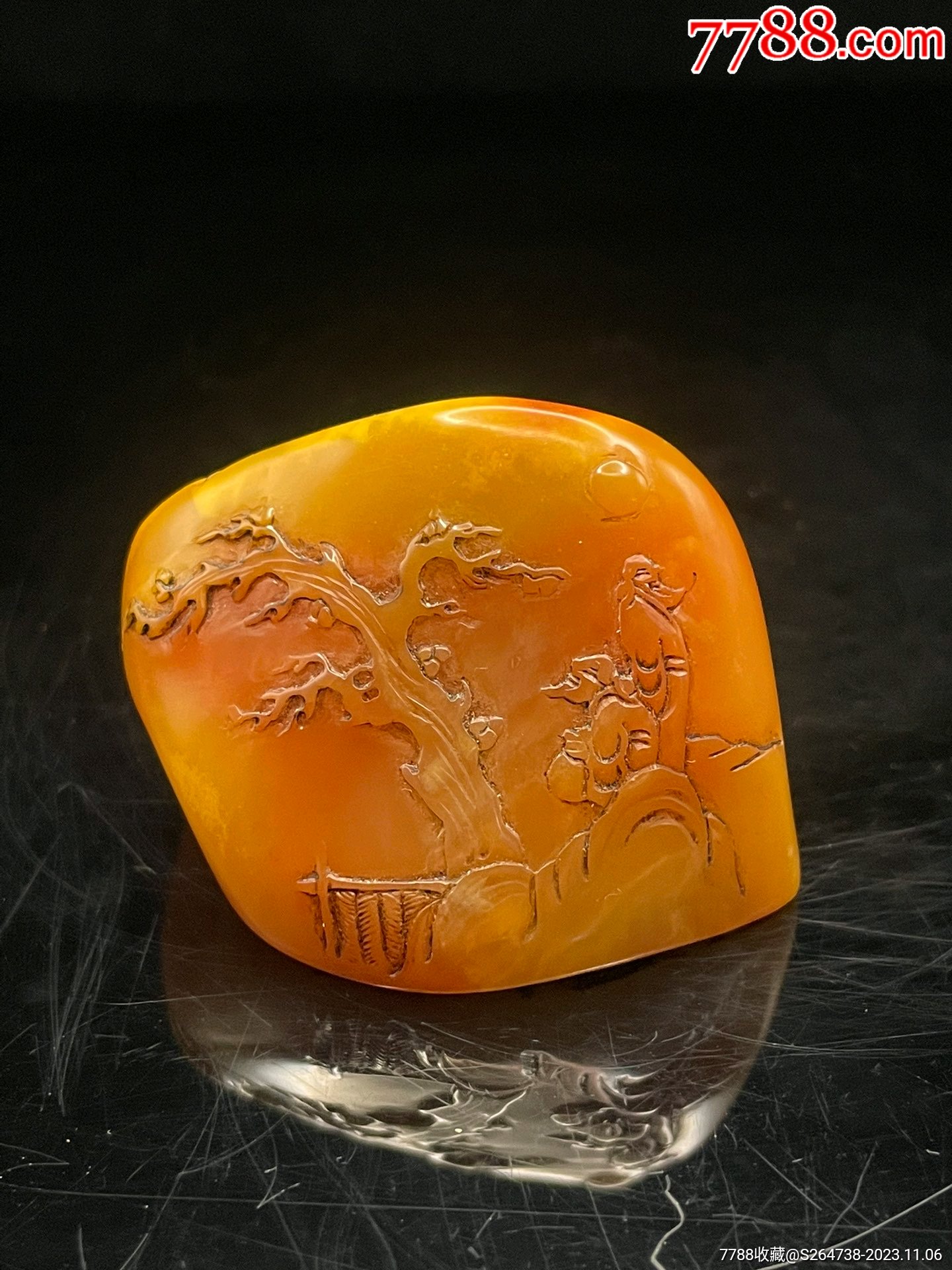 珍品旧藏.辛未立春篆刻家牧甫先生製.精品寿山石田黄级田黄石印章.