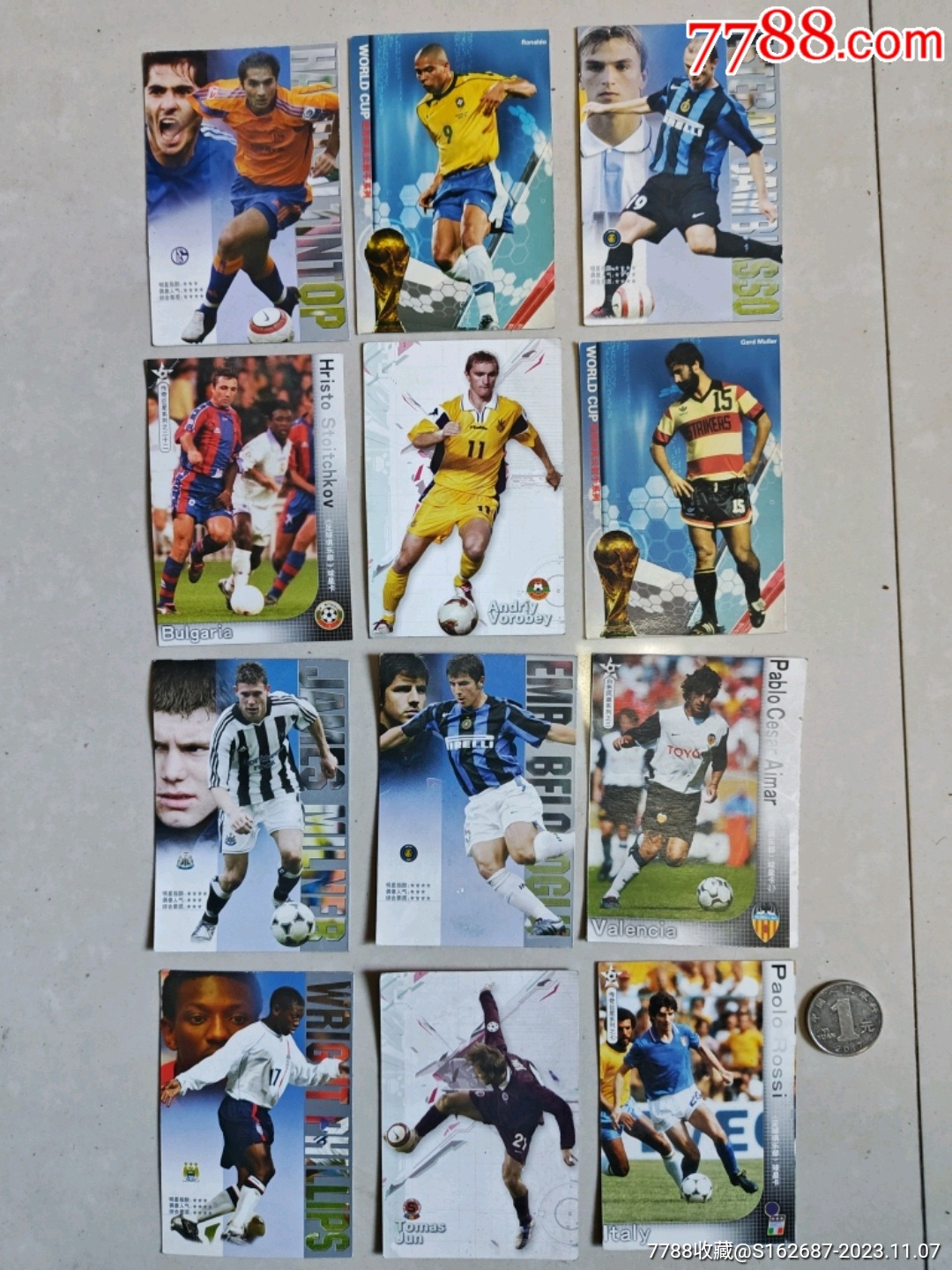 足球球星卡卡片有保罗罗西盖德穆勒手慢无