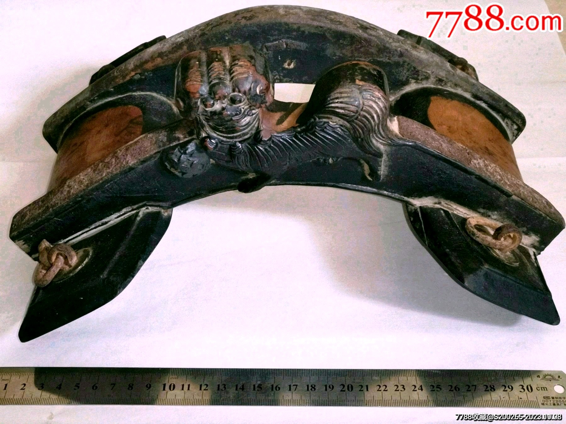 清代大户人家木雕狮子滚绣球马具_价格1499元_第1张