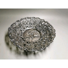 纯银武比古作银扇摆件全品品相俱佳银扇子重738克26k