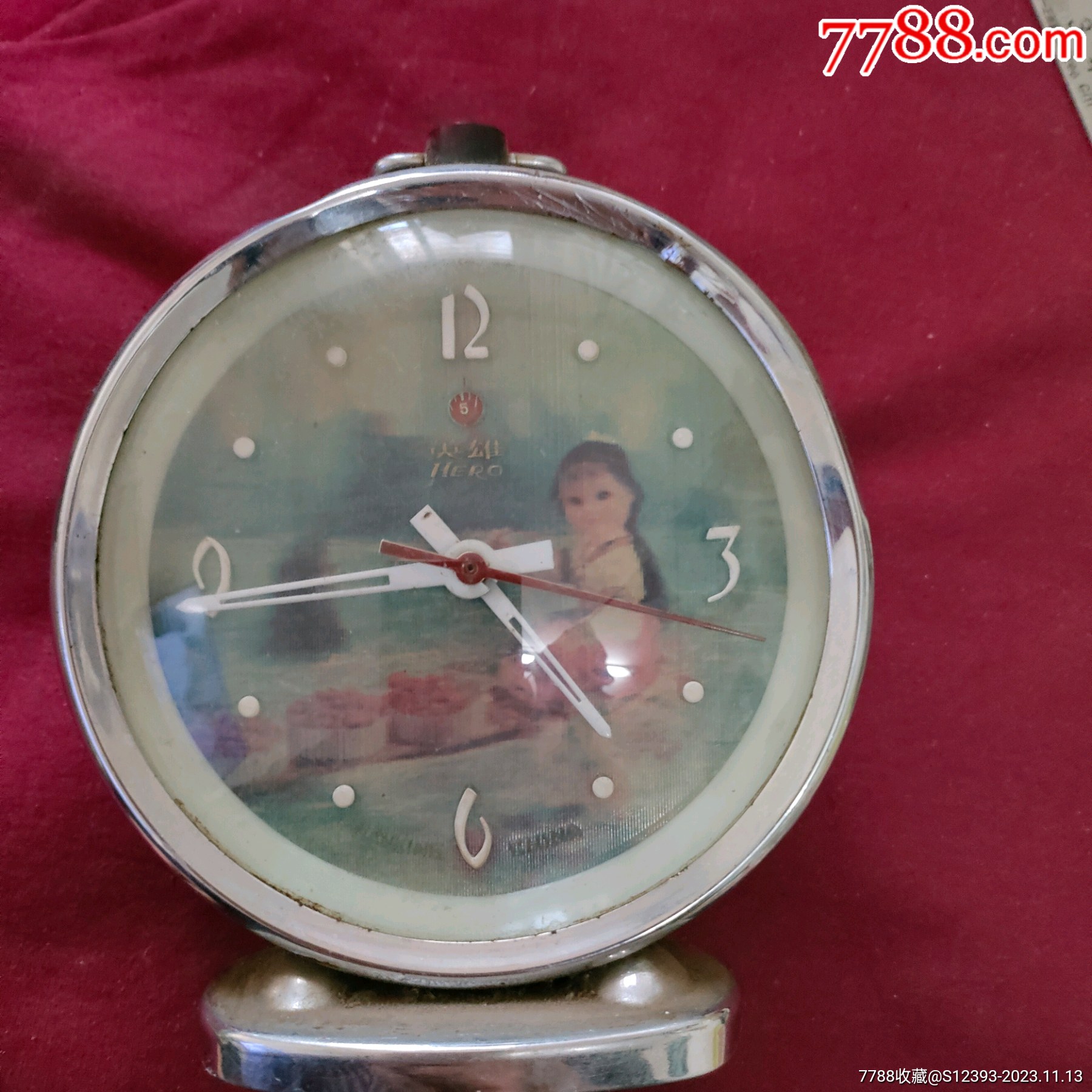 英雄牌女孩闹钟走时
