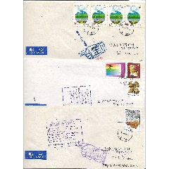 6枚上海寄灣灣退件封，都有上海退回落地郵戳。