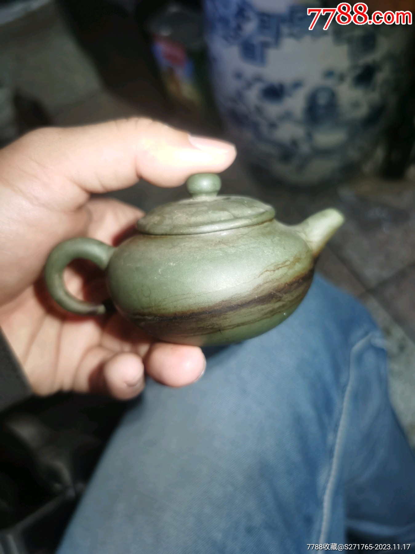 名家老紫砂壶绿泥小品壶包浆老辣做工精细