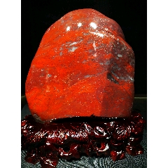 红红火火天然原石奇石鸡血石摆件